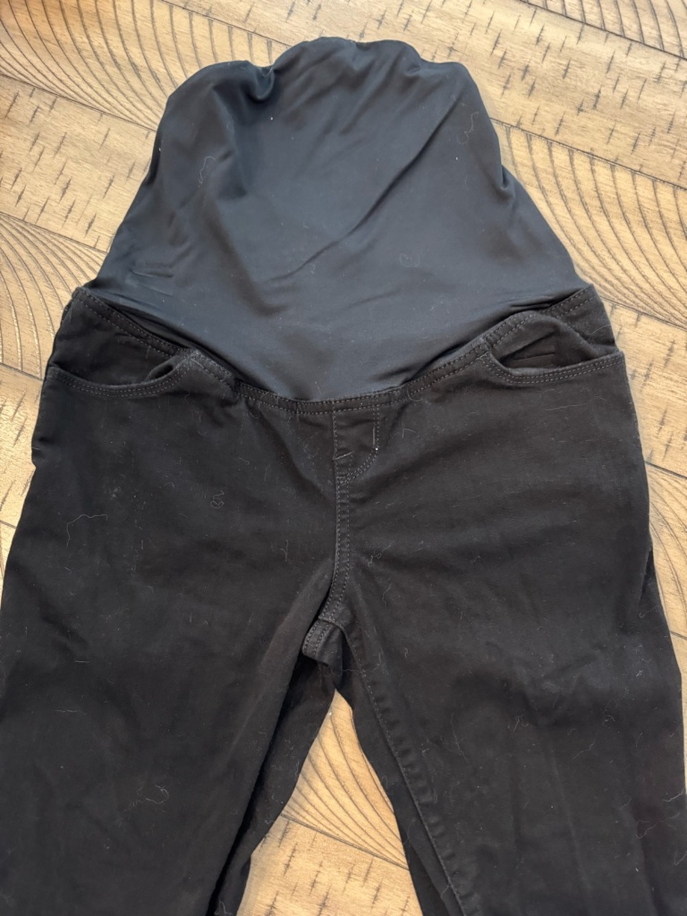 Black Maternity Jeans with Over-Belly Panel